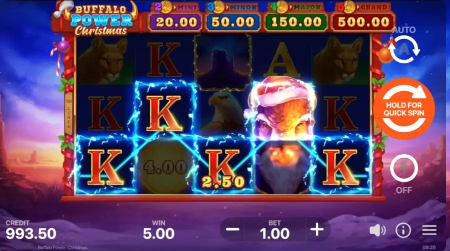 Buffalo Power Christmas stacked wild screenshot