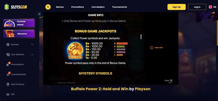 Buffalo Power 2 jackpots coins grid Buffalo Power 2 jackpots coins grid
