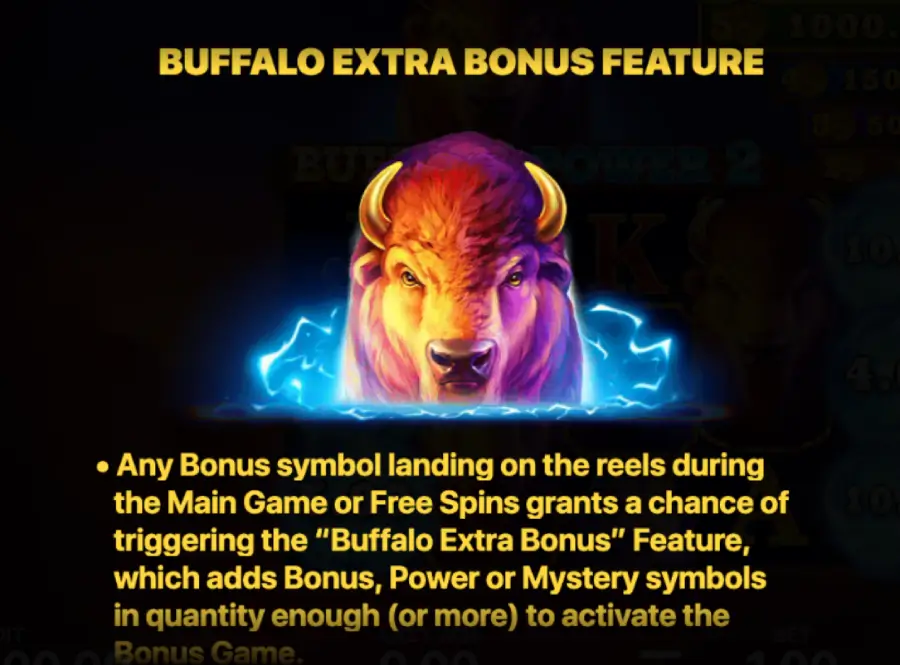 Buffalo Power 2 pokie base game screen Buffalo Power 2 pokie base game screen