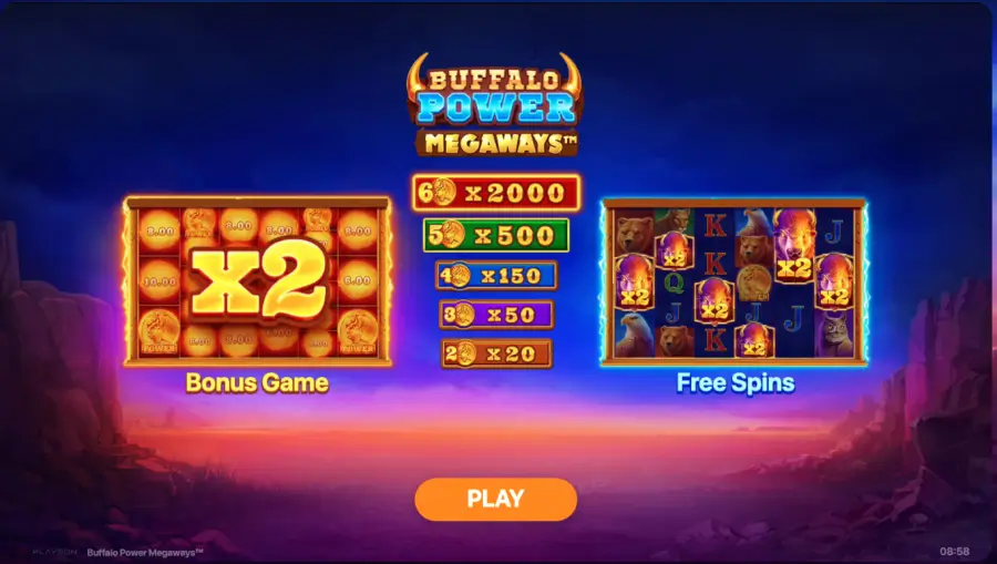 Buffalo Power Megaways slot gameplay reels